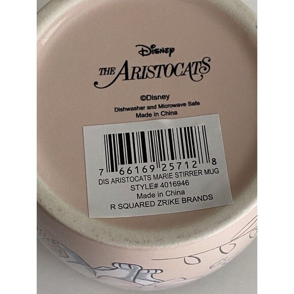 Disney The Aristocats Bonjour Marie Cat Kitten Mug With Stirrer Stir Wand NEW - Picture 8 of 8